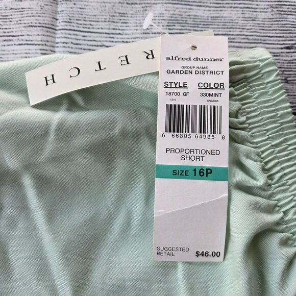 Alfred Dunner Women's Size 16P New with tags Green/Mint Stretch Pants RN19232 - Picture 4 of 11